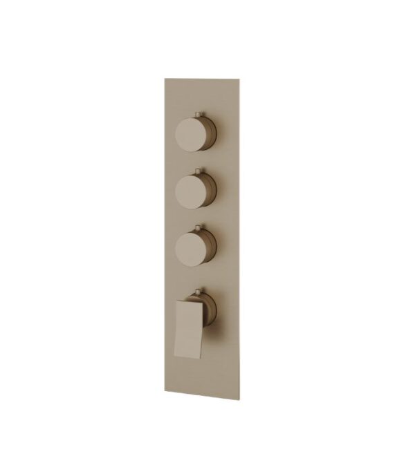Aquabrass CHICANE Square Round Trim Set for 3 Shut-Off Thermostatic Valve SR3319 - Image 2