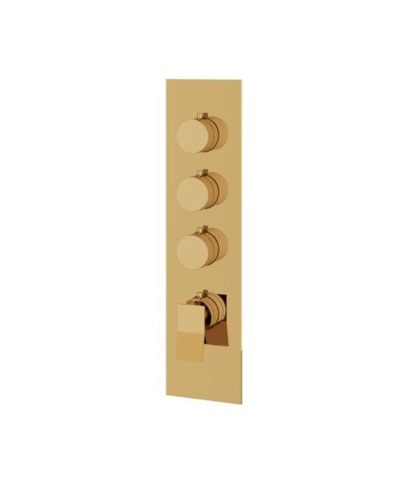 Aquabrass CHICANE Square Round Trim Set for 3 Shut-Off Thermostatic Valve SR3319 - Image 5