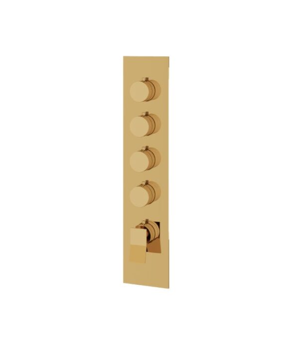 Aquabrass CHICANE Square Round Trim Set for 4 Shut-Off Thermostatic Valve SR3419 - Image 3
