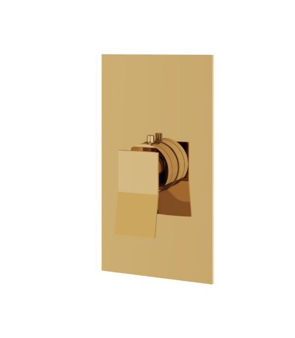 Aquabrass Chicane Square Thermostatic Valve Trim Set Brushed Gold S3019 - Image 5