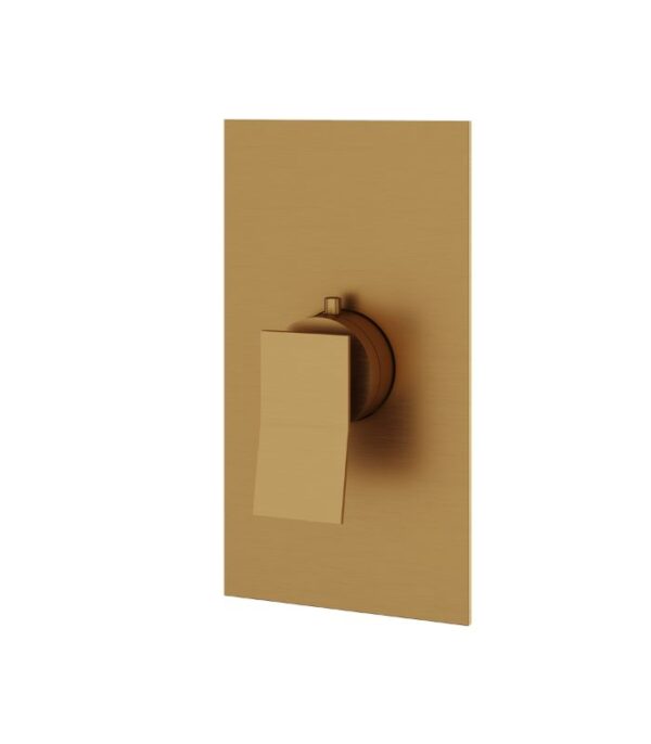 Aquabrass Chicane Square Thermostatic Valve Trim Set Brushed Gold S3019 - Image 4