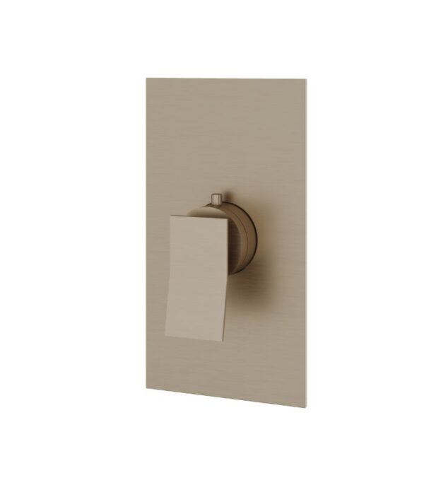 Aquabrass Chicane Square Thermostatic Valve Trim Set Brushed Gold S3019 - Image 2