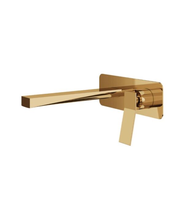 Aquabrass Chicane Wall Mount Lavatory Faucet Polished Gold 19N29 - Image 7