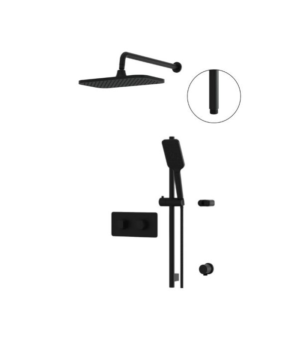 Aquabrass INABOX 2-Way Shared Shower System with 14" x 8" Rainhead INABOX01 - Image 2