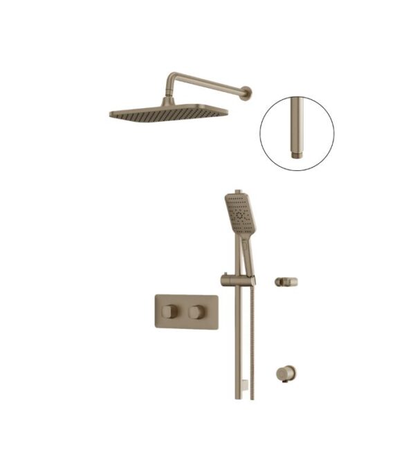 Aquabrass INABOX 2-Way Shared Shower System with 14" x 8" Rainhead INABOX01 - Image 3