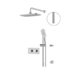 Aquabrass INABOX 2-Way Shared Shower System with 14" x 8" Rainhead INABOX01