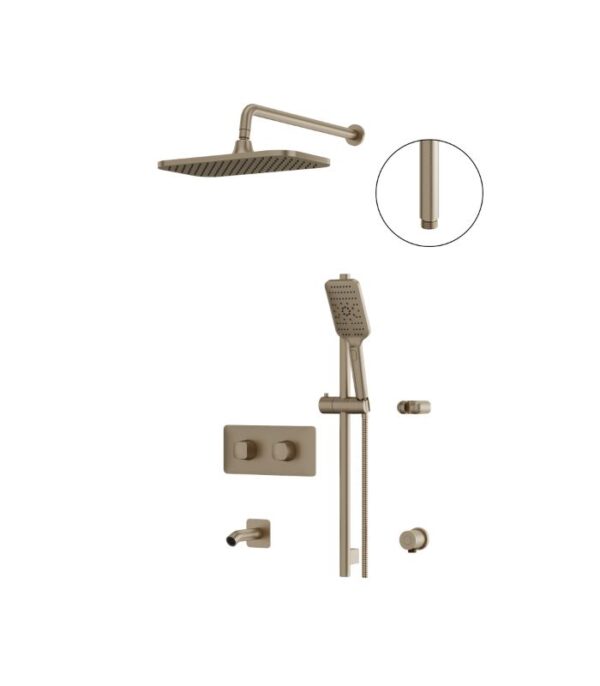 Aquabrass INABOX 3-Way Non-Shared Shower System with 14" x 8" Rainhead INABOX02G - Image 3