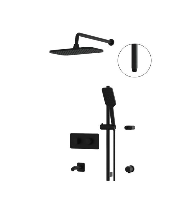 Aquabrass INABOX 3-Way Shared Shower System with 14" x 8" Rainhead INABOX02 - Image 2