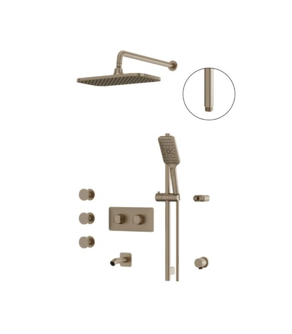 Aquabrass INABOX 3-Way Shared Shower System 14" x 8" Rainhead INABOX03 - Image 3