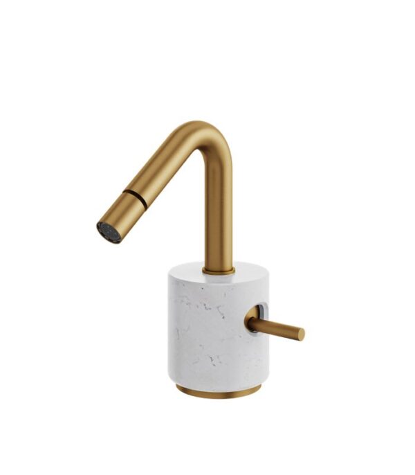 Aquabrass MARMO Single-Hole Bidet Faucet White Carrara Marble CL24BC - Image 3