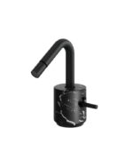 Aquabrass MARMO Single-Hole Bidet Faucet with Swivel Spray Black Carrara Marble CL24NM - Image 4