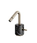 Aquabrass MARMO Single-Hole Bidet Faucet with Swivel Spray Black Carrara Marble CL24NM - Image 5