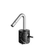 Aquabrass MARMO Single-Hole Bidet Faucet with Swivel Spray Black Carrara Marble CL24NM