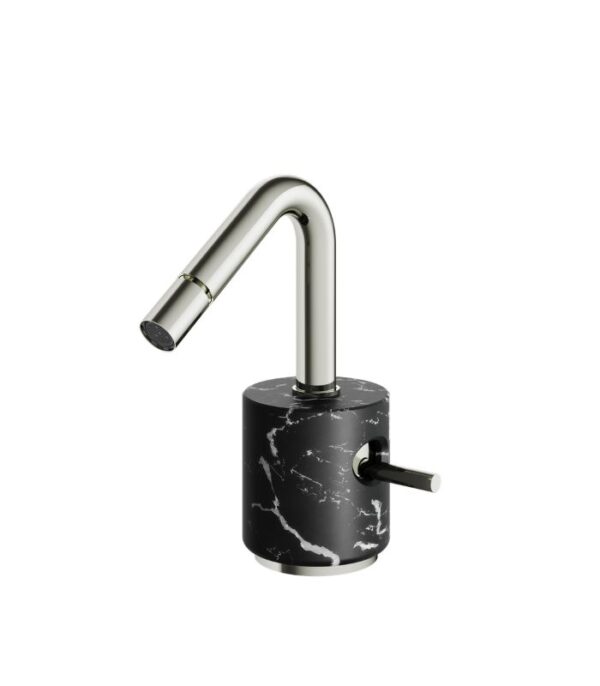 Aquabrass MARMO Single-Hole Bidet Faucet with Swivel Spray Black Carrara Marble CL24NM - Image 7