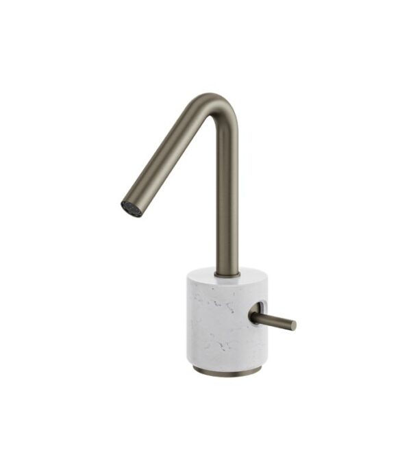 Aquabrass MARMO Single-Hole Lavatory Faucet White Carrara Marble CL14BC - Image 2
