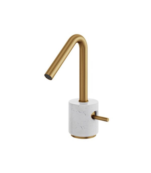 Aquabrass MARMO Single-Hole Lavatory Faucet White Carrara Marble CL14BC - Image 3