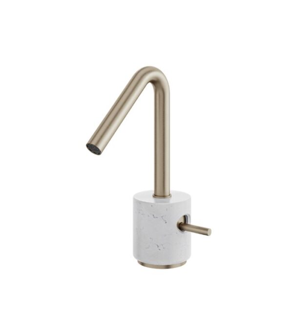 Aquabrass MARMO Single-Hole Lavatory Faucet White Carrara Marble CL14BC - Image 5