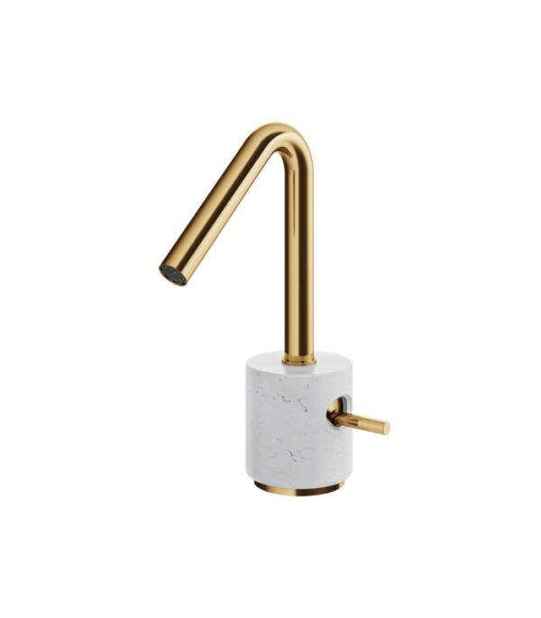 Aquabrass MARMO Single-Hole Lavatory Faucet White Carrara Marble CL14BC - Image 6