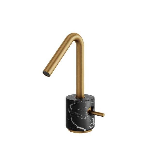 Aquabrass MARMO Single-Hole Lavatory Faucet Black Carrara Marble CL14NM - Image 3