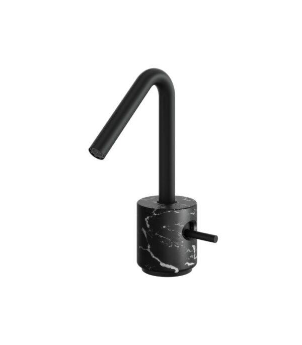 Aquabrass MARMO Single-Hole Lavatory Faucet Black Carrara Marble CL14NM - Image 4