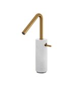 Aquabrass MARMO Tall Single-Hole Lavatory Faucet White Carrara Marble CL20BC - Image 3