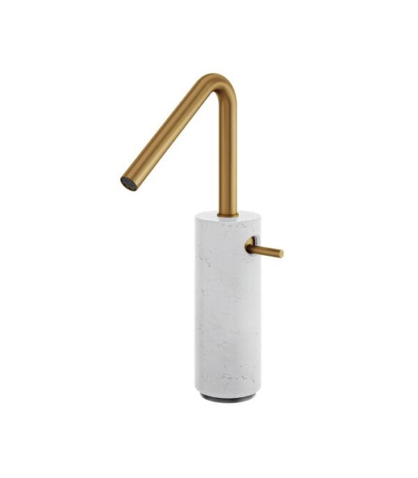 Aquabrass MARMO Tall Single-Hole Lavatory Faucet White Carrara Marble CL20BC - Image 3