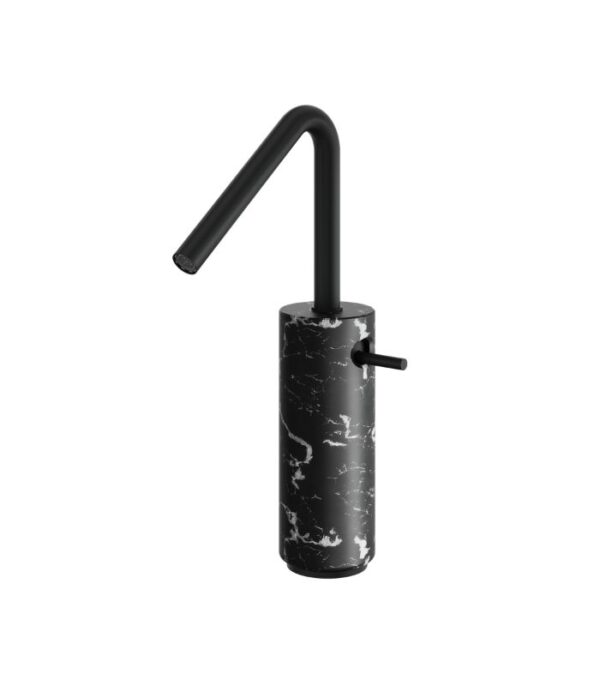 Aquabrass MARMO Tall Single-Hole Lavatory Faucet Black Carrara Marble CL20NM - Image 4
