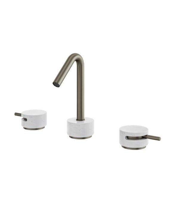 Aquabrass MARMO Widespread Lavatory Faucet White Carrara Marble CL16BC - Image 2
