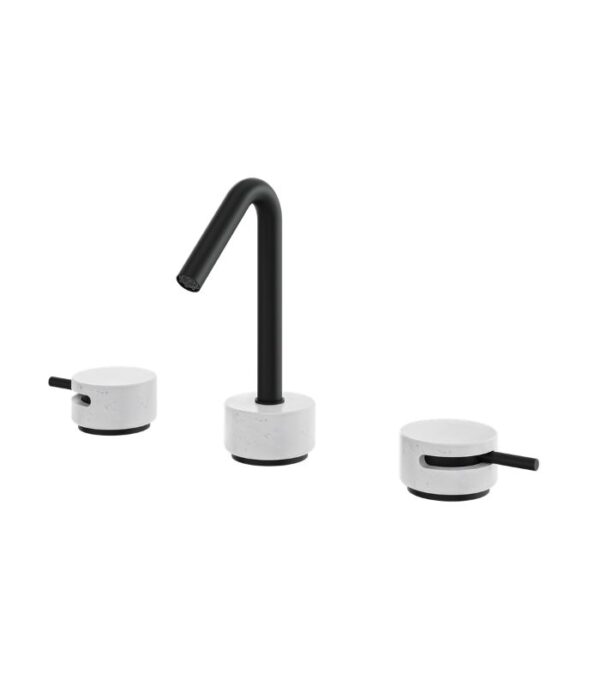 Aquabrass MARMO Widespread Lavatory Faucet White Carrara Marble CL16BC - Image 4