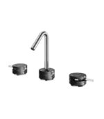 Aquabrass MARMO Widespread Lavatory Faucet Black Carrara Marble CL16NM