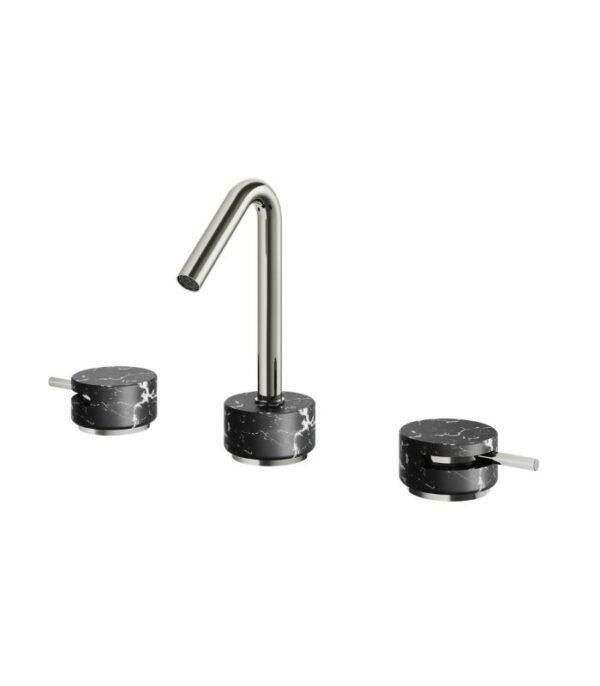 Aquabrass MARMO Widespread Lavatory Faucet Black Carrara Marble CL16NM - Image 7