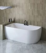 Bain Signature Ethan 59 in. Freestanding Corner Bathtub White