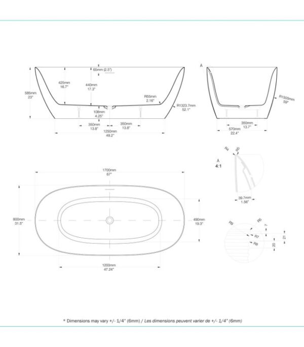 Bain Signature Balance 67 Freestanding Bathtub - Image 7