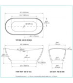Bain Signature Naya 59 Black Matte Freestanding Bathtub - Image 6