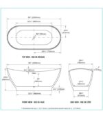 Bain Signature Naya 59 Black Matte Freestanding Bathtub - Image 6