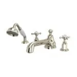 Edwardian™ 4-Hole Deck Mount Tub Filler With Low Spout - Polished Nickel