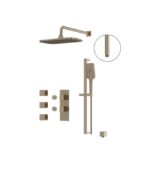 Aquabrass MIAMIBOX03 3-Way Non-Shared Shower System Solid Brass Square Trim MIAMIBOX03G - Image 2