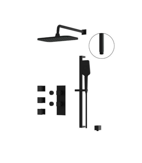 Aquabrass MIAMIBOX03 3-Way Non-Shared Shower System Solid Brass Square Trim MIAMIBOX03G - Image 3