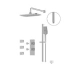 Aquabrass MIAMIBOX03 3-Way Non-Shared Shower System Solid Brass Square Trim MIAMIBOX03G