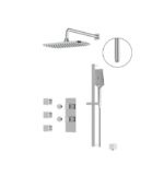 Aquabrass MIAMIBOX03 3-Way Non-Shared Shower System Solid Brass Square Trim MIAMIBOX03G