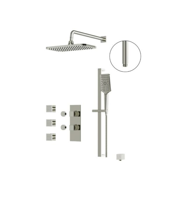 Aquabrass MIAMIBOX03 3-Way Non-Shared Shower System Solid Brass Square Trim MIAMIBOX03G - Image 4