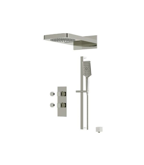 Aquabrass MIAMIBOX04 3-Way Non-Shared Shower System Solid Brass Square Trim MIAMIBOX04G - Image 4