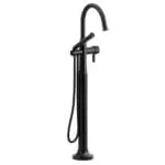Momenti™ Thermostatic Single Hole Floor Mount Tub Filler Trim With C-Spout - Black