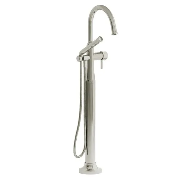 Momenti™ Thermostatic Single Hole Floor Mount Tub Filler Trim With C-Spout - Polished Nickel
