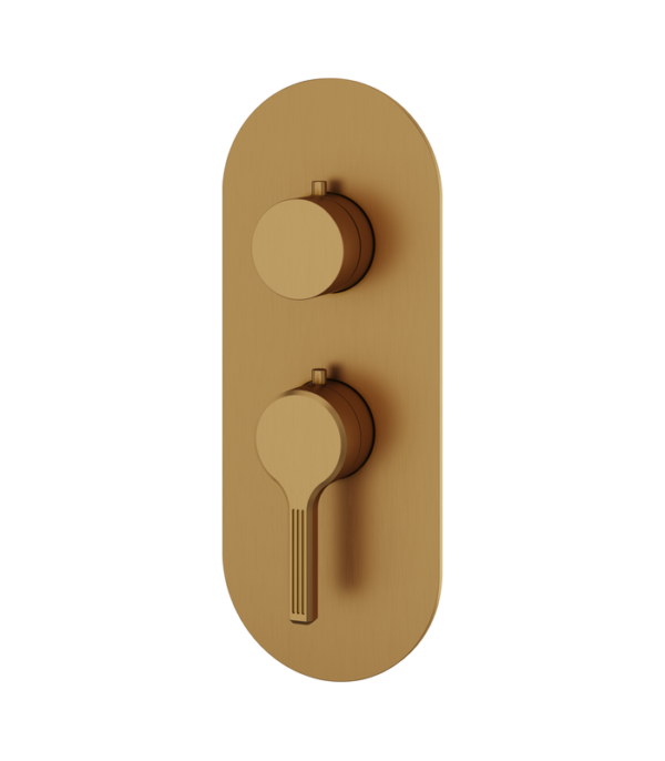 Aquabrass Ariston 1-Shut-Off Thermostatic Valve Round Trim Set R3147BBC - Image 2