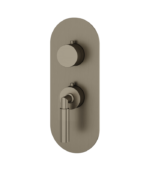 Aquabrass Aria Round Trim Set for 1 Shut-Off Thermostatic Valve Brushed Black Chrome R3148BBC - Image 3