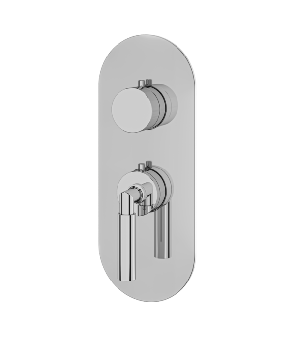 Aquabrass Aria Round Trim Set for 1 Shut-Off Thermostatic Valve Brushed Black Chrome R3148BBC - Image 7