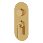 Aquabrass Aria Round Trim Set for 1 Shut-Off Thermostatic Valve Brushed Black Chrome R3148BBC
