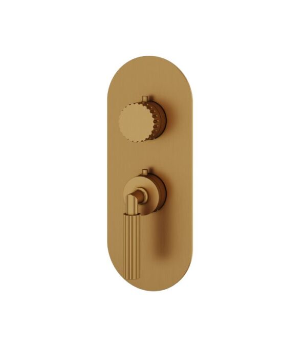 Aquabrass Montebello Round Trim Set for 1 Shut-Off Thermostatic Valve R3149 - Image 6