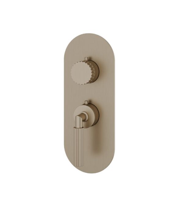 Aquabrass Montebello Round Trim Set for 1 Shut-Off Thermostatic Valve R3149 - Image 2